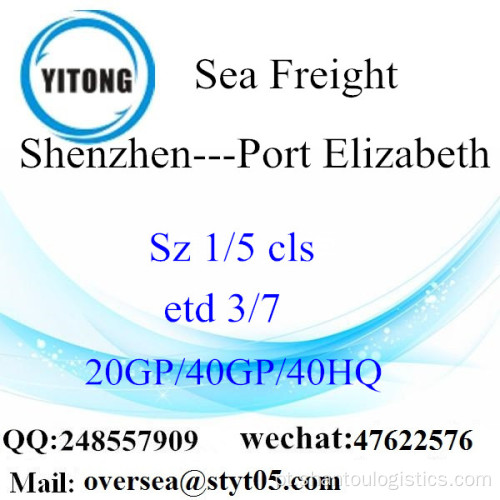 Mar de Porto de Shenzhen transporte de mercadorias para Port Elizabeth